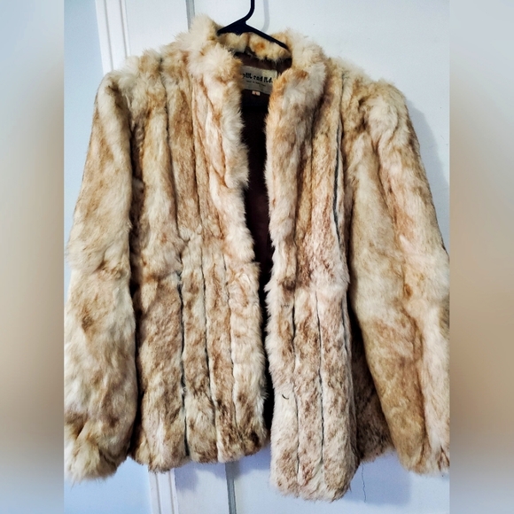 Vintage Split end l.t.d rabbit fur coat Size Large - Picture 1 of 4